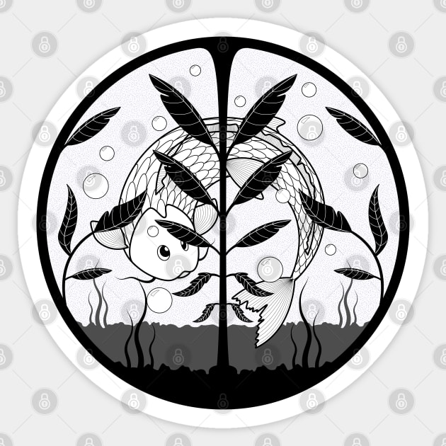 Aquarium BW Sticker by freshinkstain